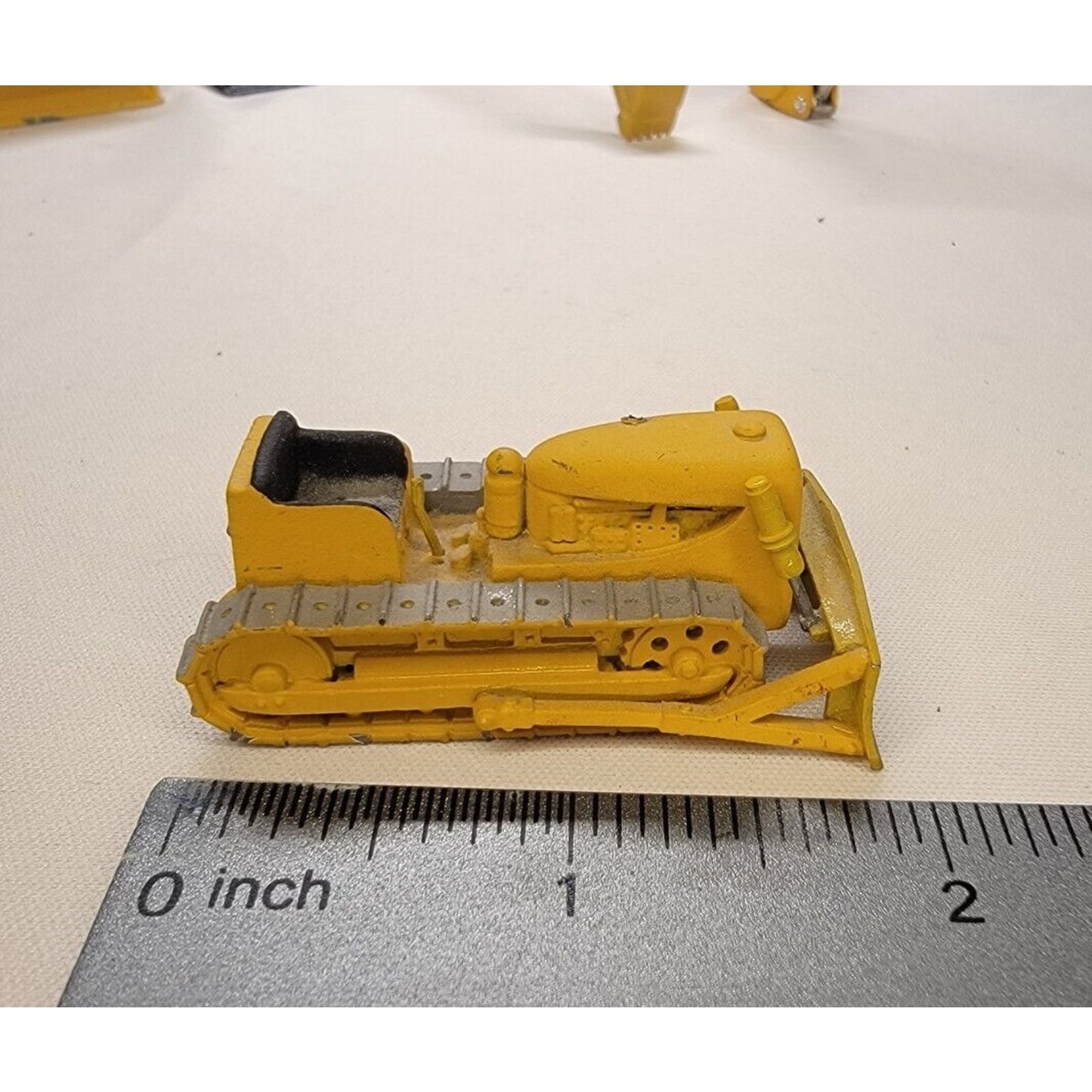 Mystery Manufacture Tractor Rubber Track Die-Cast Plastic Plow Approx 2 3/4 "