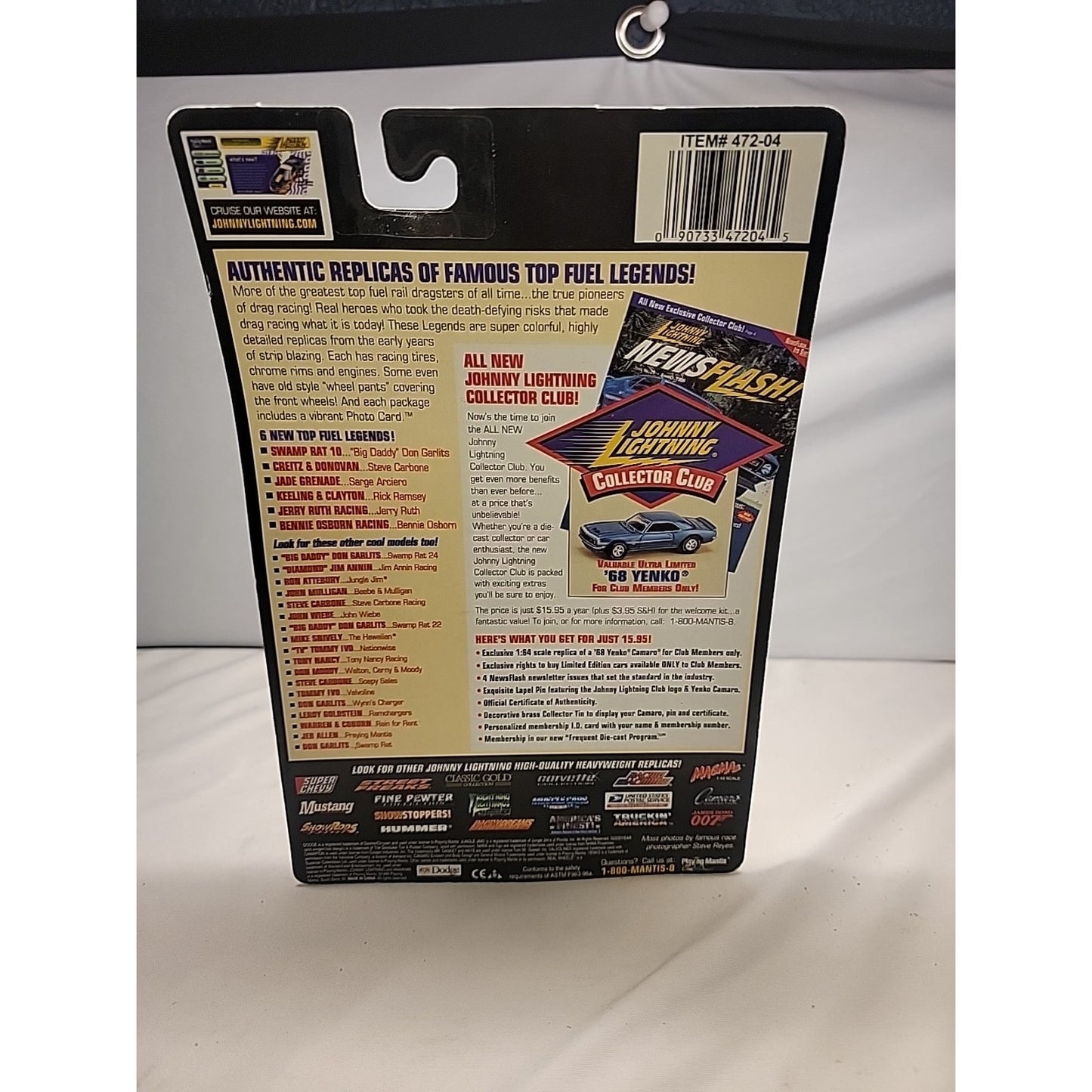 Johnny Lightning Top Fuel Legends Steve Carbone Racing Front Engine Dragster New