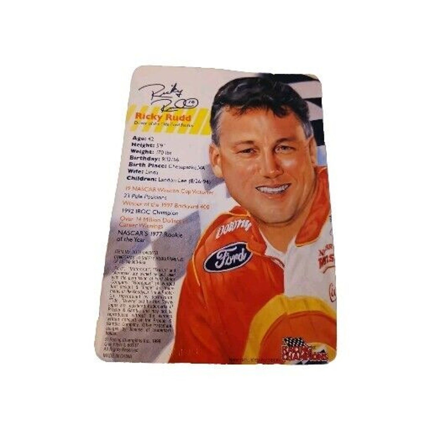 Ricky Rudd 1999 Tide Racing Collectors Edition Car
