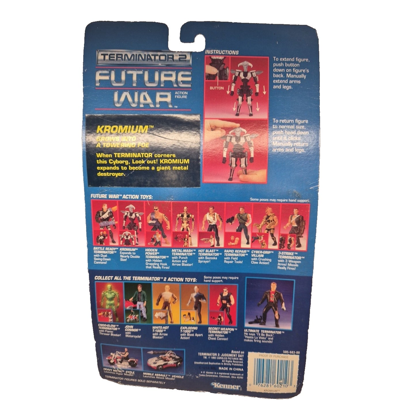 1992 Terminator 2 Future Wars Kromium Action Figure Kenner
