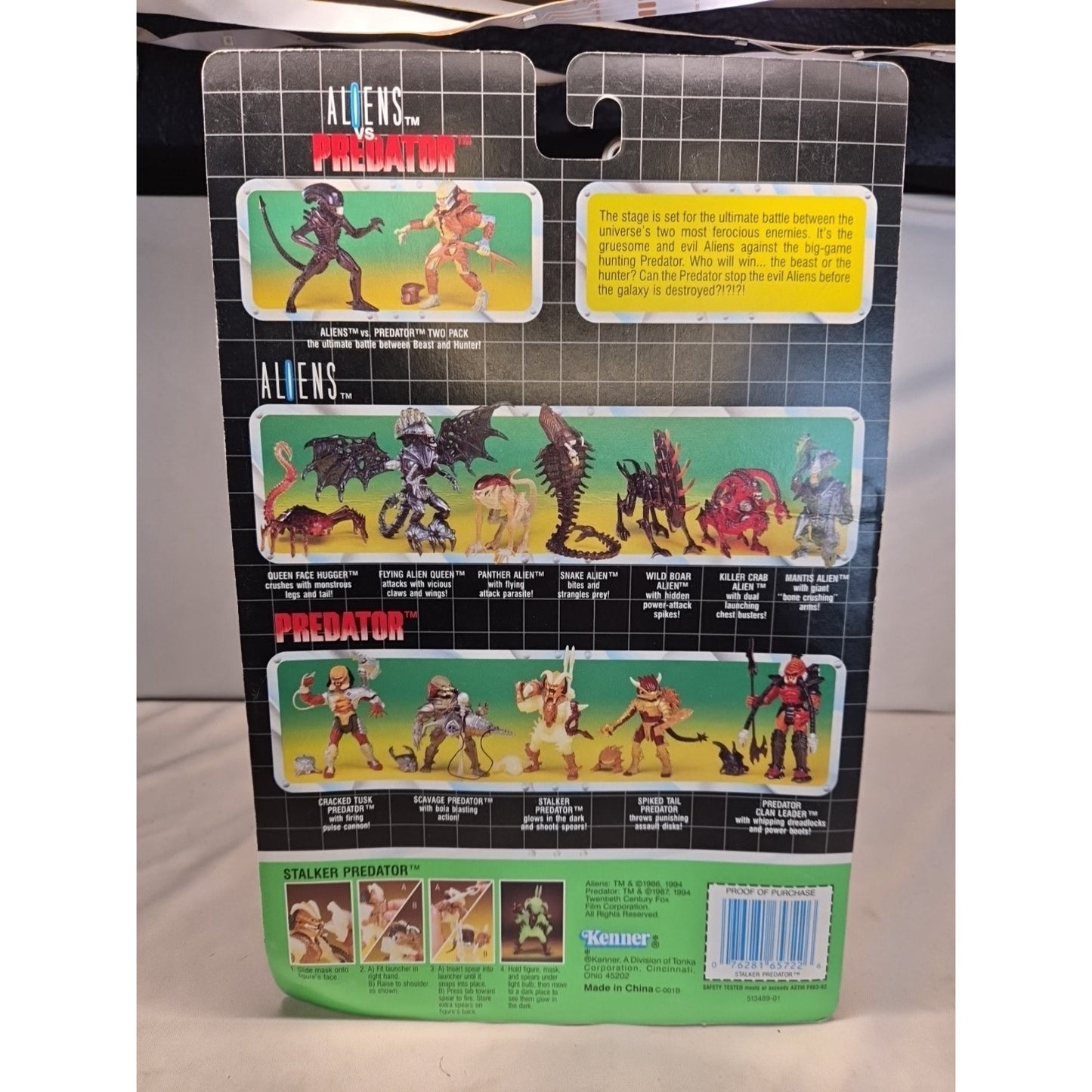New Vintage 1994 Kenner "Stalker Predator" Glows in Dark