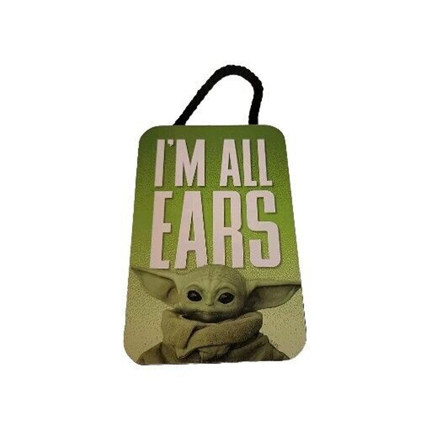 Open Road Brands Disney Star Wars Grogu I'm All Ears Hanging Wood Wall Decor