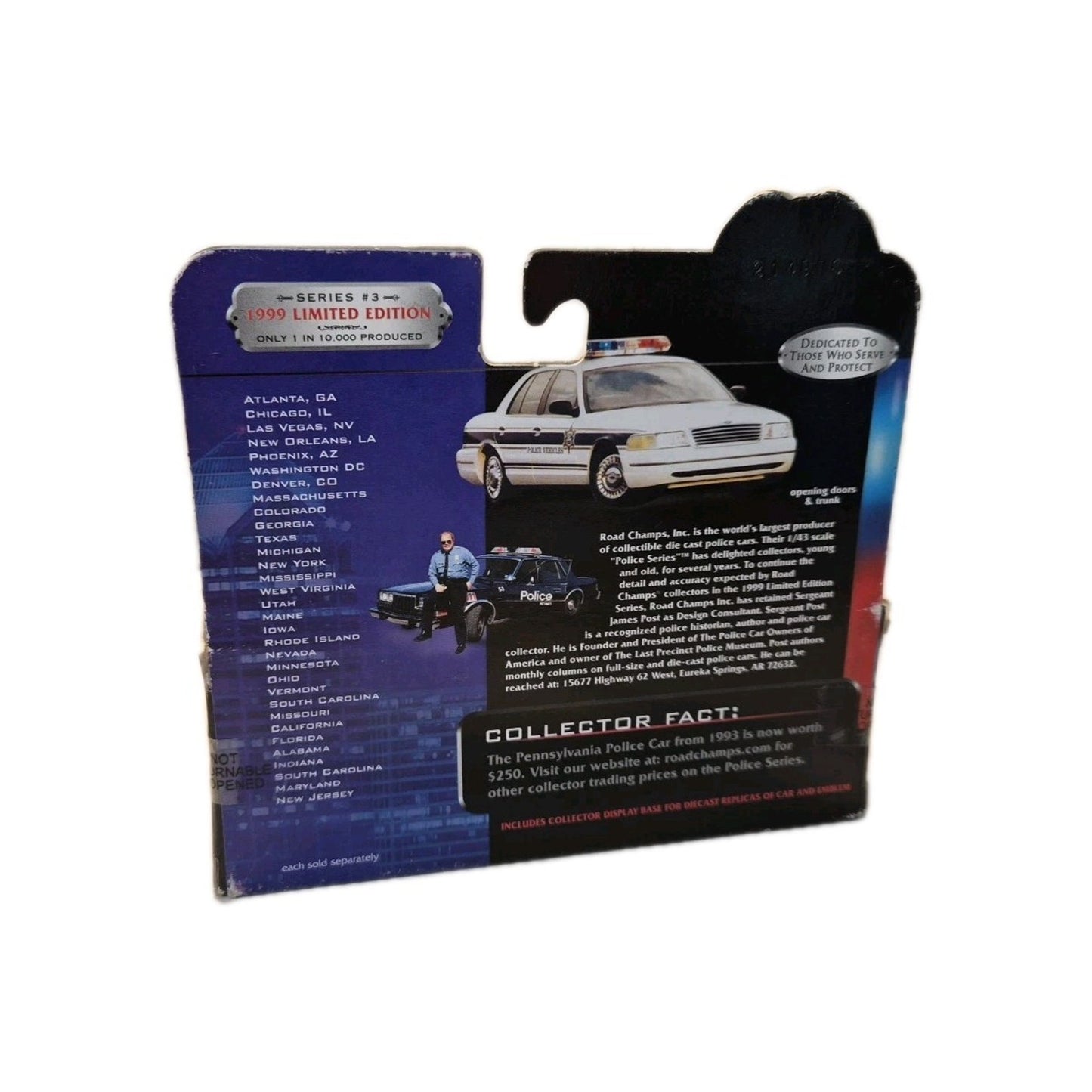 Road Champs Boxed Series 3 Florida State Trooper Ford Crown Vic Police Car 1:43