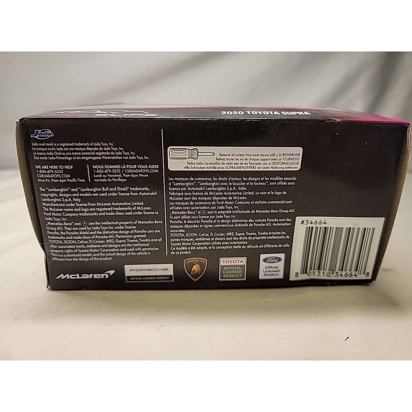 Jada 34664 2020 Toyota Supra White Metallic with Pink Wheels "Pink Slips" 1/32