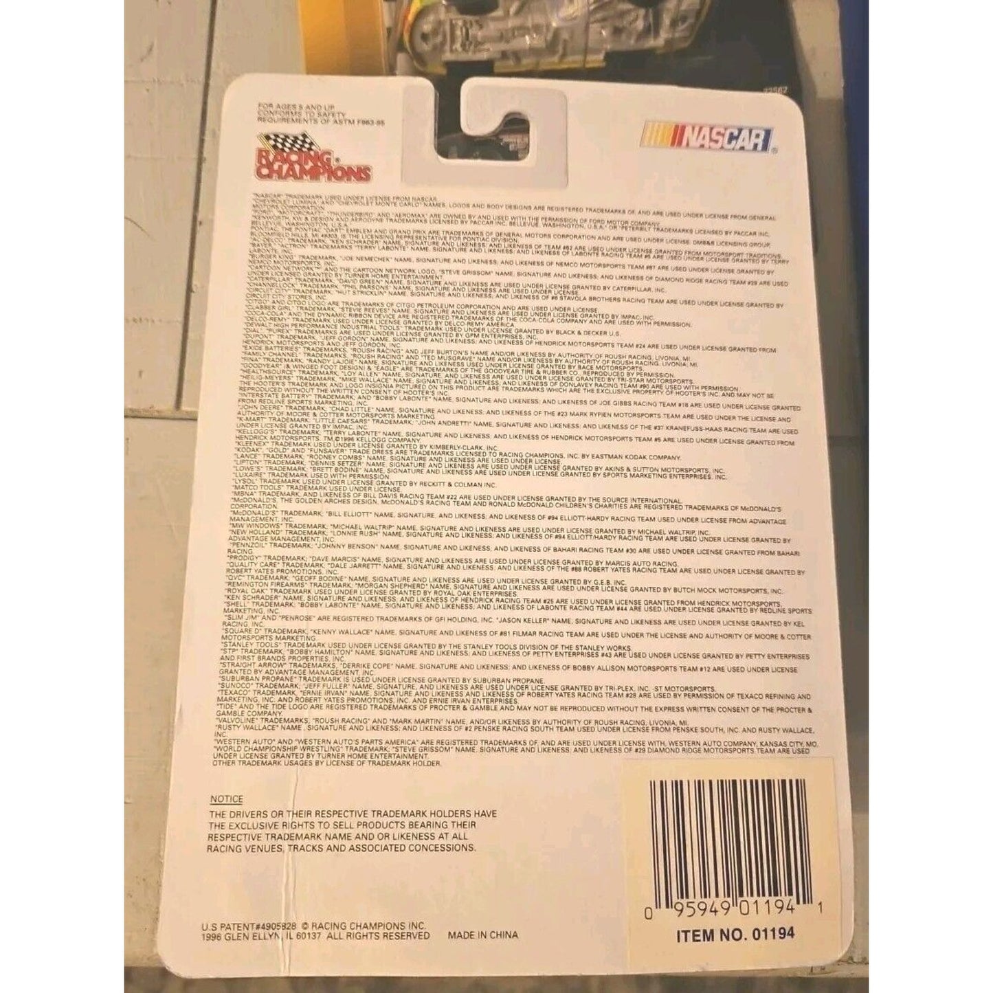 1996 Racing Champions Nascar 1:64 Diecast Car Ernie Irvan #28 Havoline Vintage