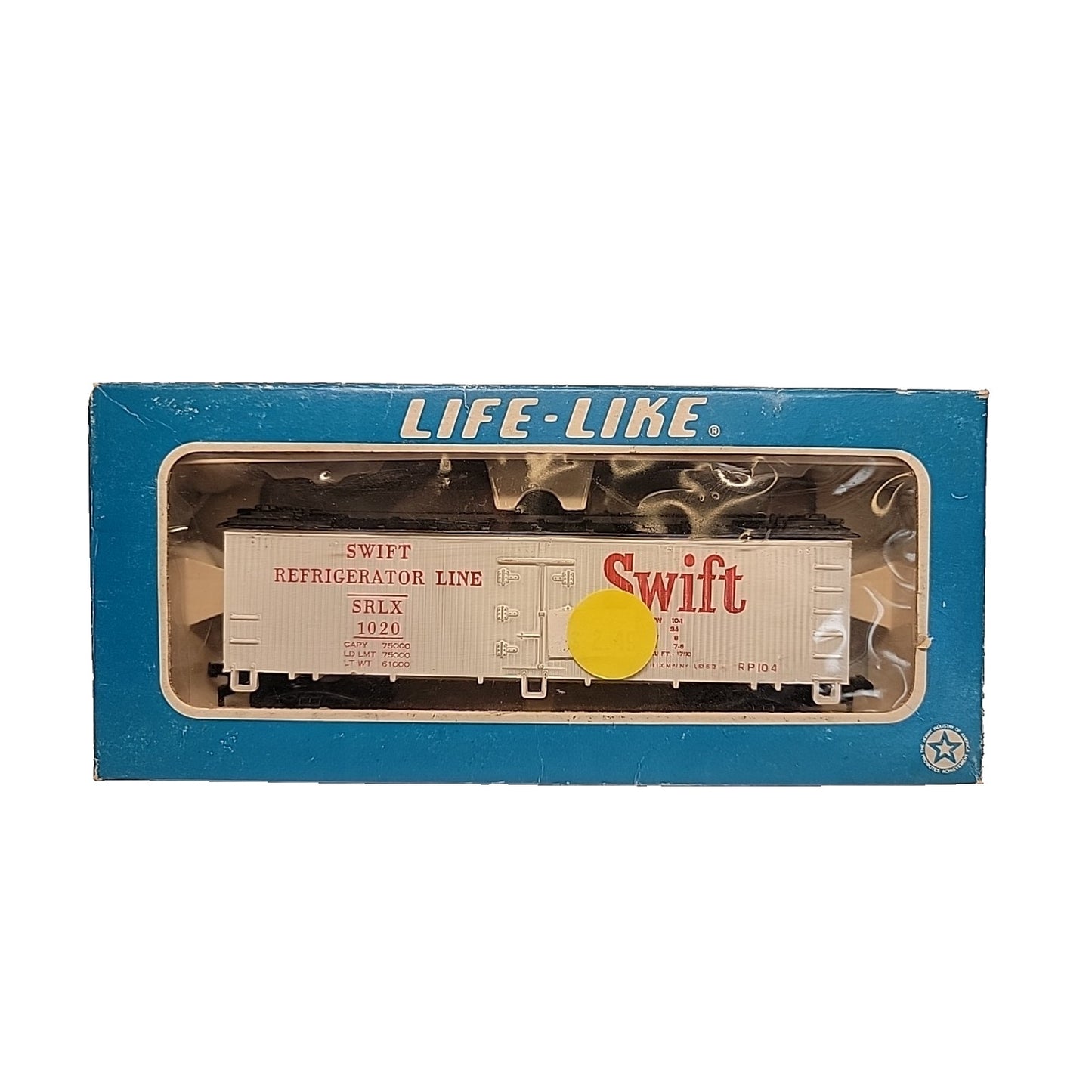 LIFE-LIKE: SWIFT SRLX1020 REEFER BOXCAR, WHITE HO SCALE W/box