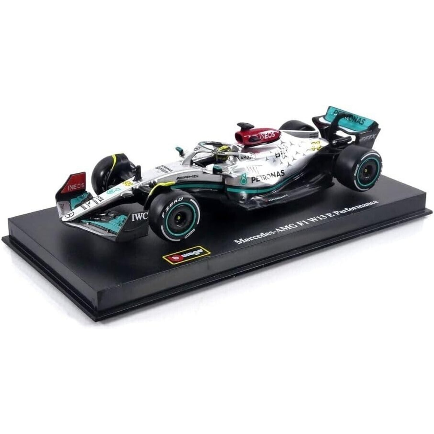1/43 2022 AMG F1 W13 E Performance #44 Lewis Hamilton Diecast HARD CASE w/Base