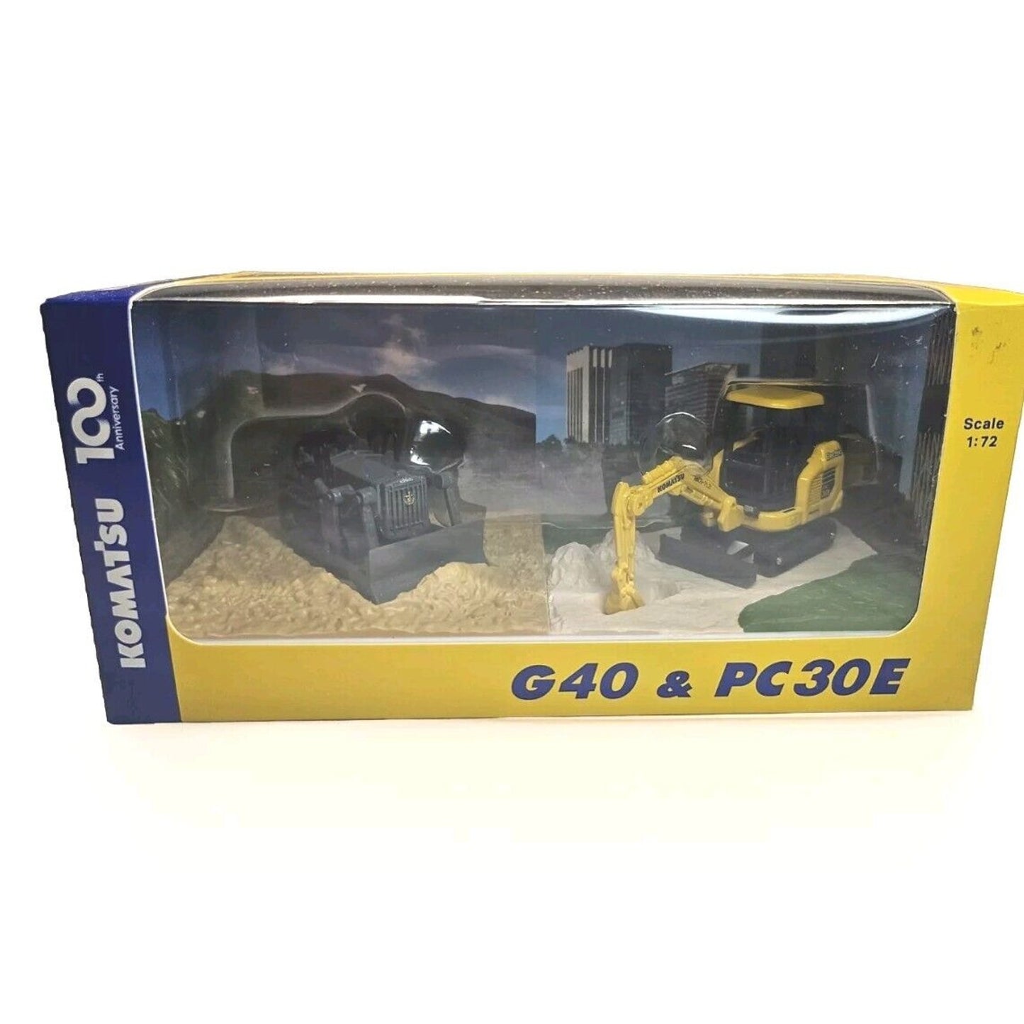 Special 1:87 Komatsu Official Diecast Model Excavator Bulldozer G40 & PC30E