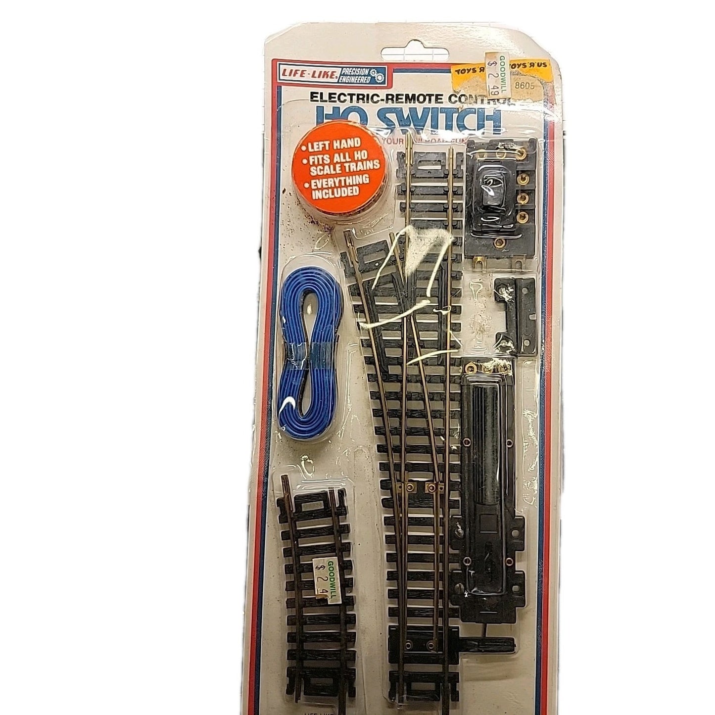 Life Like 8605 HO Left Hand Remote 2-Way Swich Turnout, NOS ,(3067)