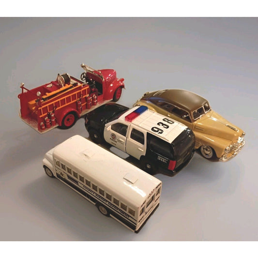 Tomahawk Diecast Starter 4 Pack Various Vehicles Police, Fire, Sheriff, Fleetlne