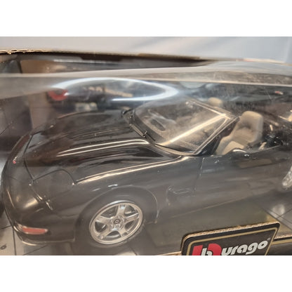 Burago 1998 Black Corvette Convertible Gold Edition 1:18 NEW IN BOX