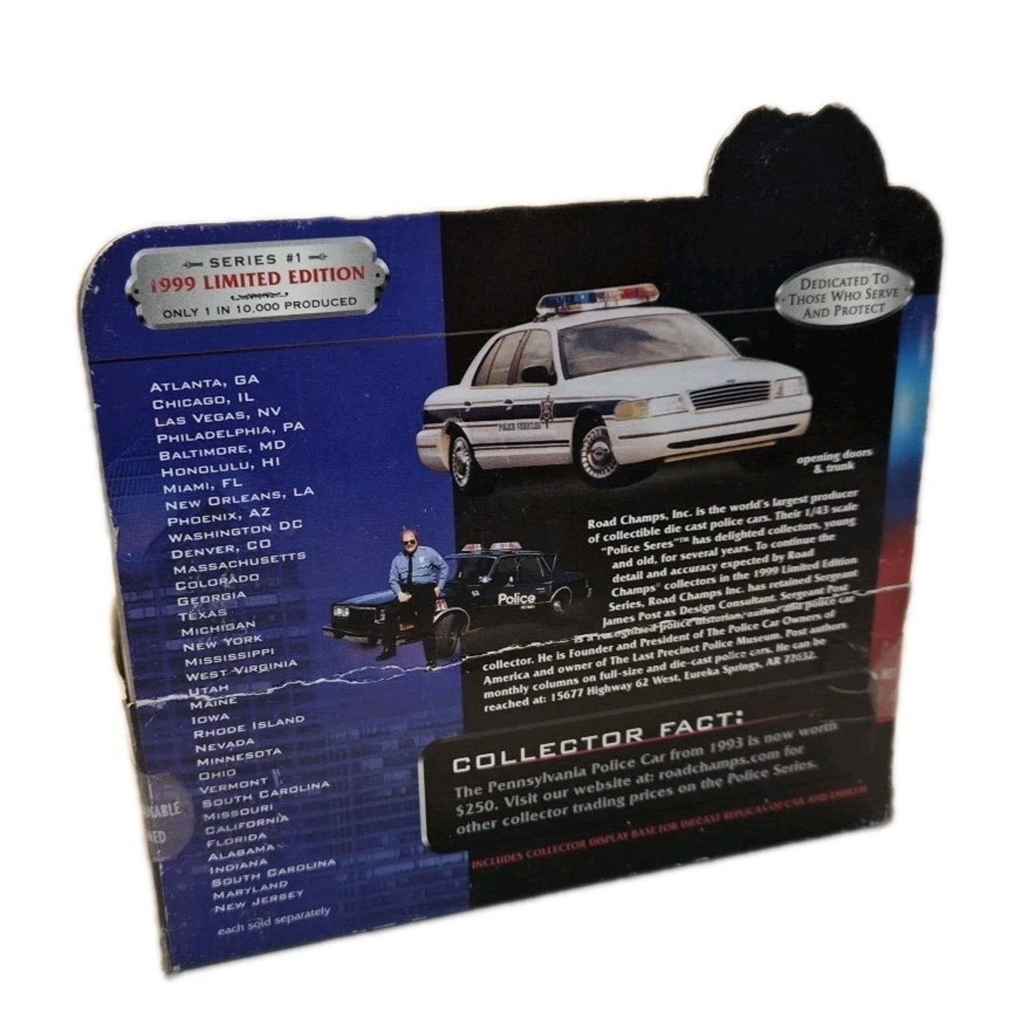 1999 Road Champs Police Series 1 Massachusetts State Police Car 1:43