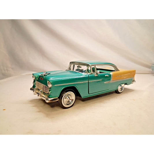 1955 Chevrolet Bel Air Car Diecast Teal Blue/ Tan
