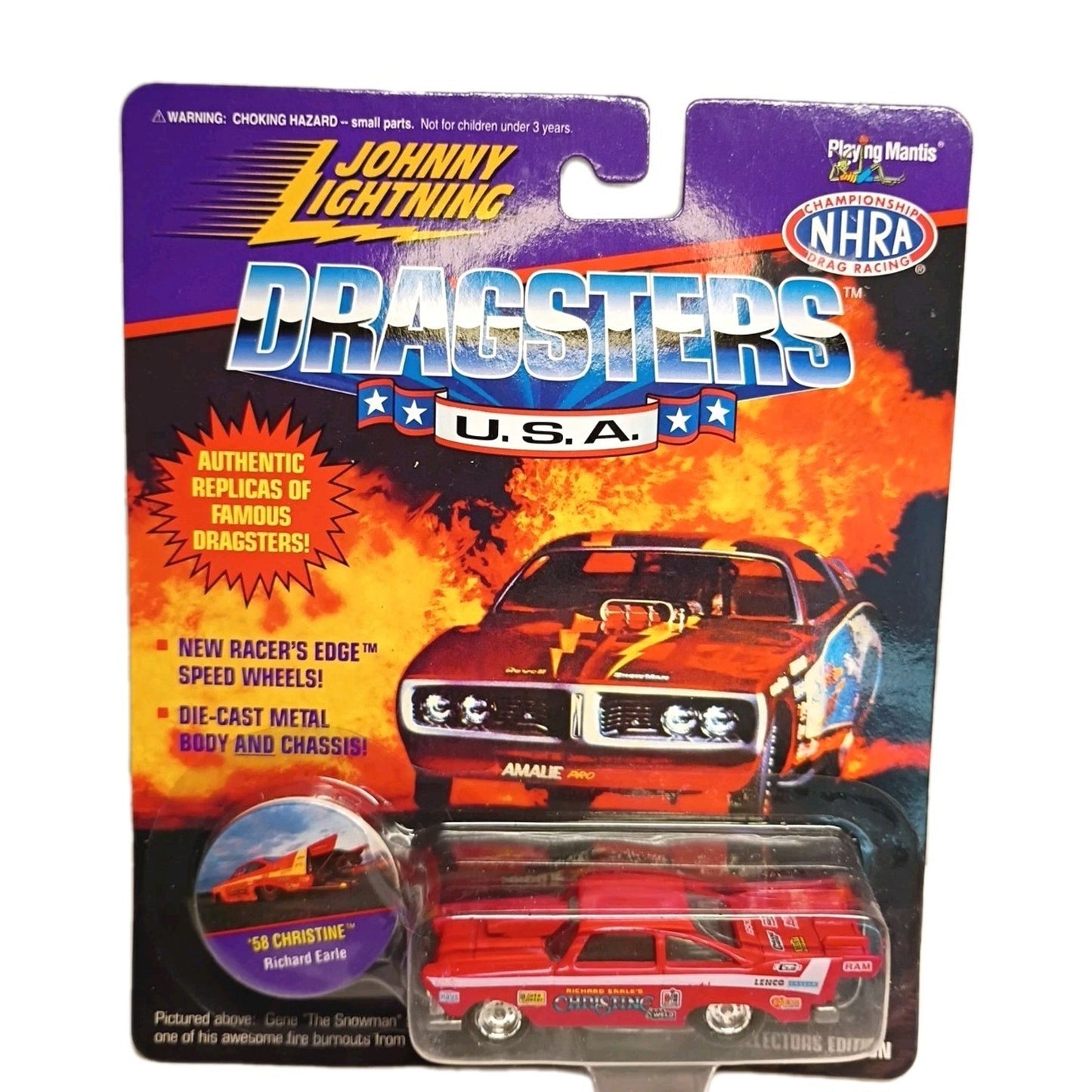 1995 Johnny Lightning Dragsters USA RICHARD EARLE Christine ‘58 Fury Red 1/64