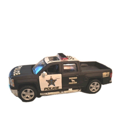 2014 Chevrolet Silverado Police KINSMART Diecast 1:46 Black/White Loose