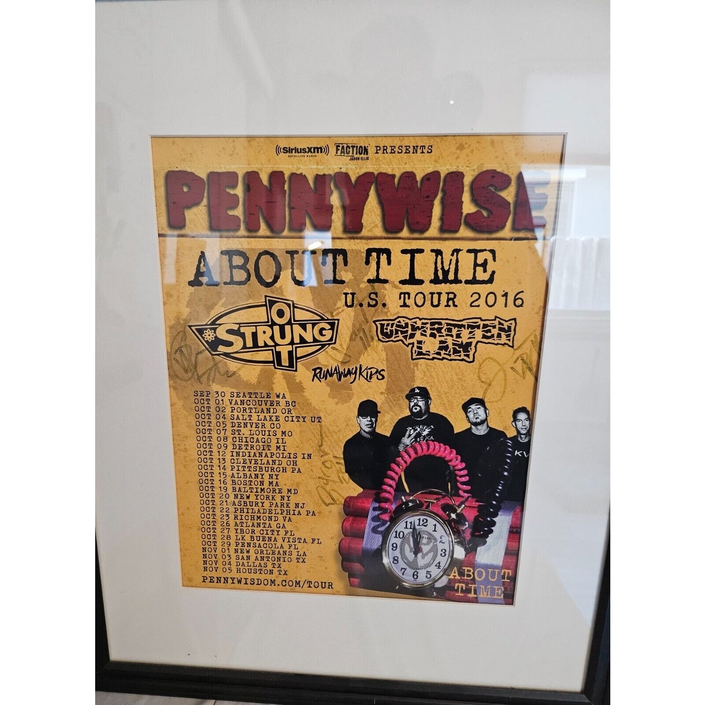 PENNYWISE / STRUNG OUT /UNWRITTEN LAW "ABOUT TIME U.S. TOUR 2016 ***SIGNED