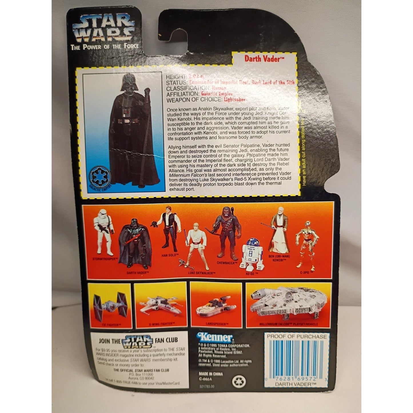 Kenner 1995 Star Wars - DARTH VADER Power of the Force action figure