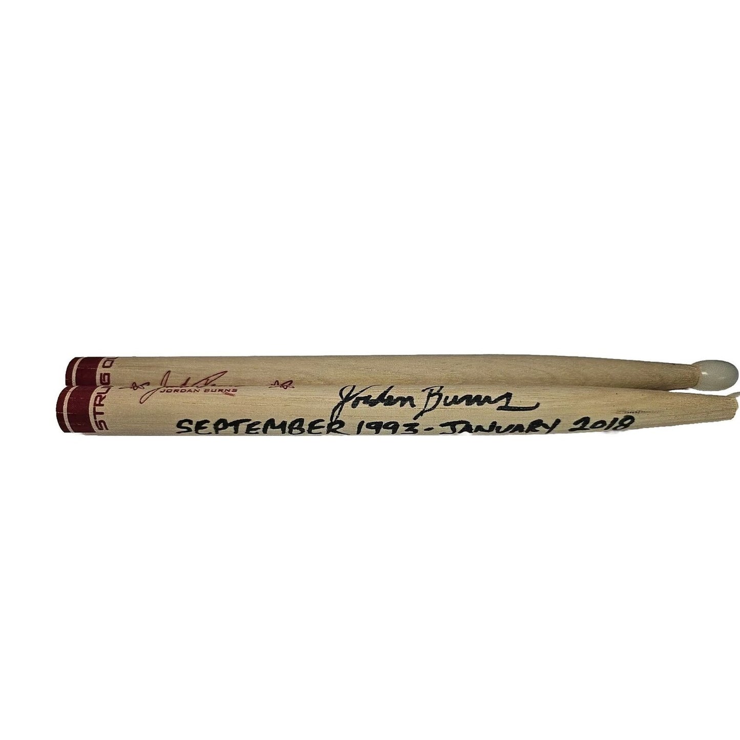 Signed Drumsticks on custom Strung out sticks! Jordan Burns Strung out Drummer