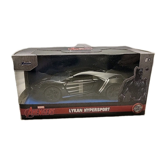 LYKAN HYPERSPORT BLACK PANTHER AVENGERS MARVEL 1/32 DIECAST MODEL CAR JADA 30302