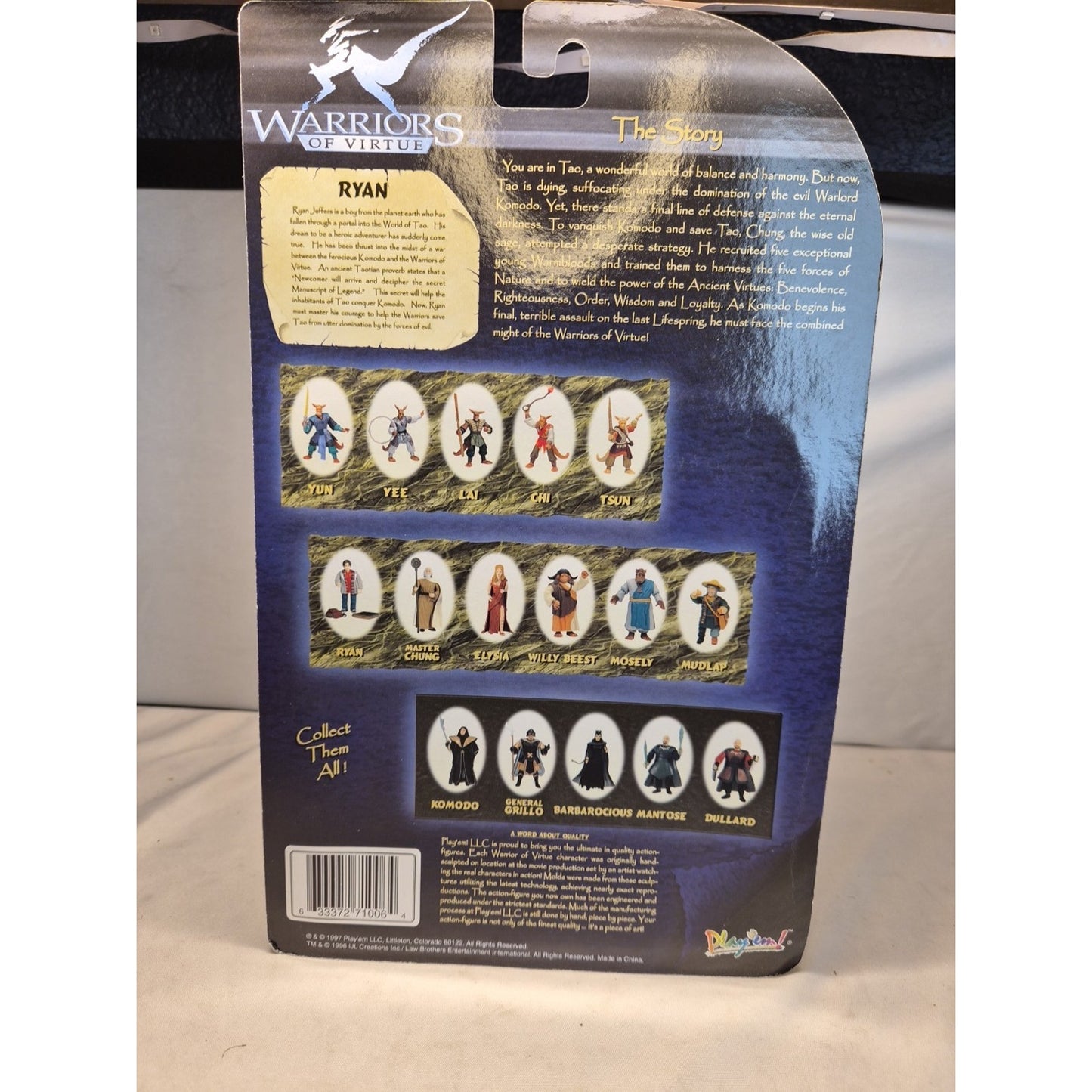 1997 Play'em Warriors of Virtue Ryan Action Figure 71006