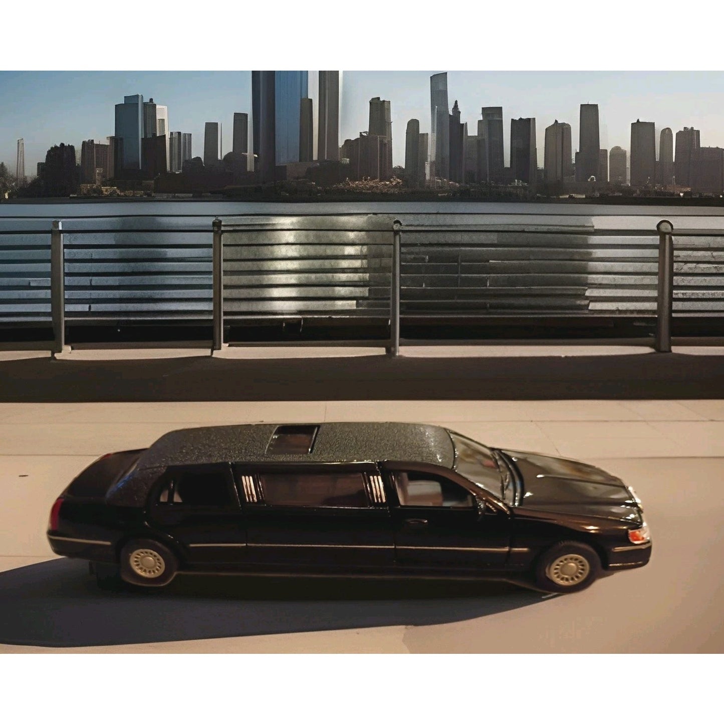 2012 Kinsmart 1:38 Black 1999 Lincoln Town Car Stretch Limousine
