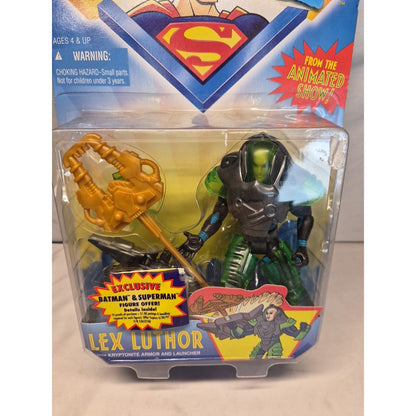 1996 Kenner Superman Lex Luthor With Kryptonite Armor And Launcher Action Figure