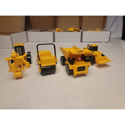 Lot of 4 Caterpillar Style Plastic Construction Vehicles Toys Truck 4" to 6"