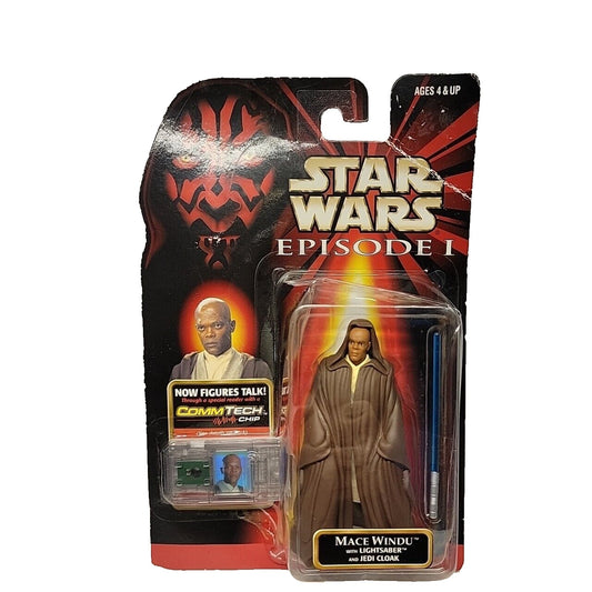Star Wars Episode 1 The Phantom Menace Mace Windu lightsaber Commtech by Hasbro