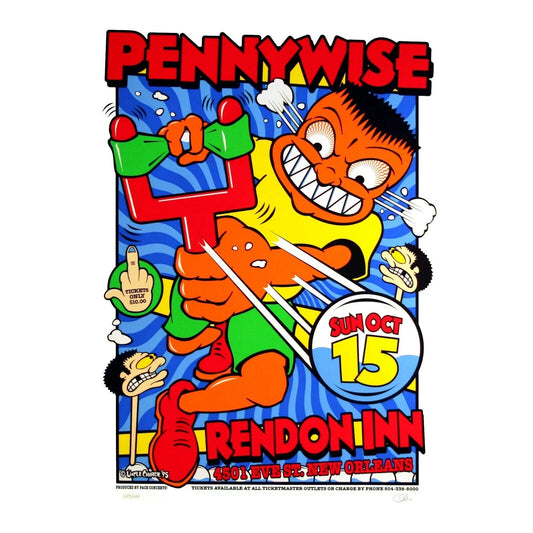 Pennywise Concert Poster 1995 Uncle Charlie New Orleans signed and numbered