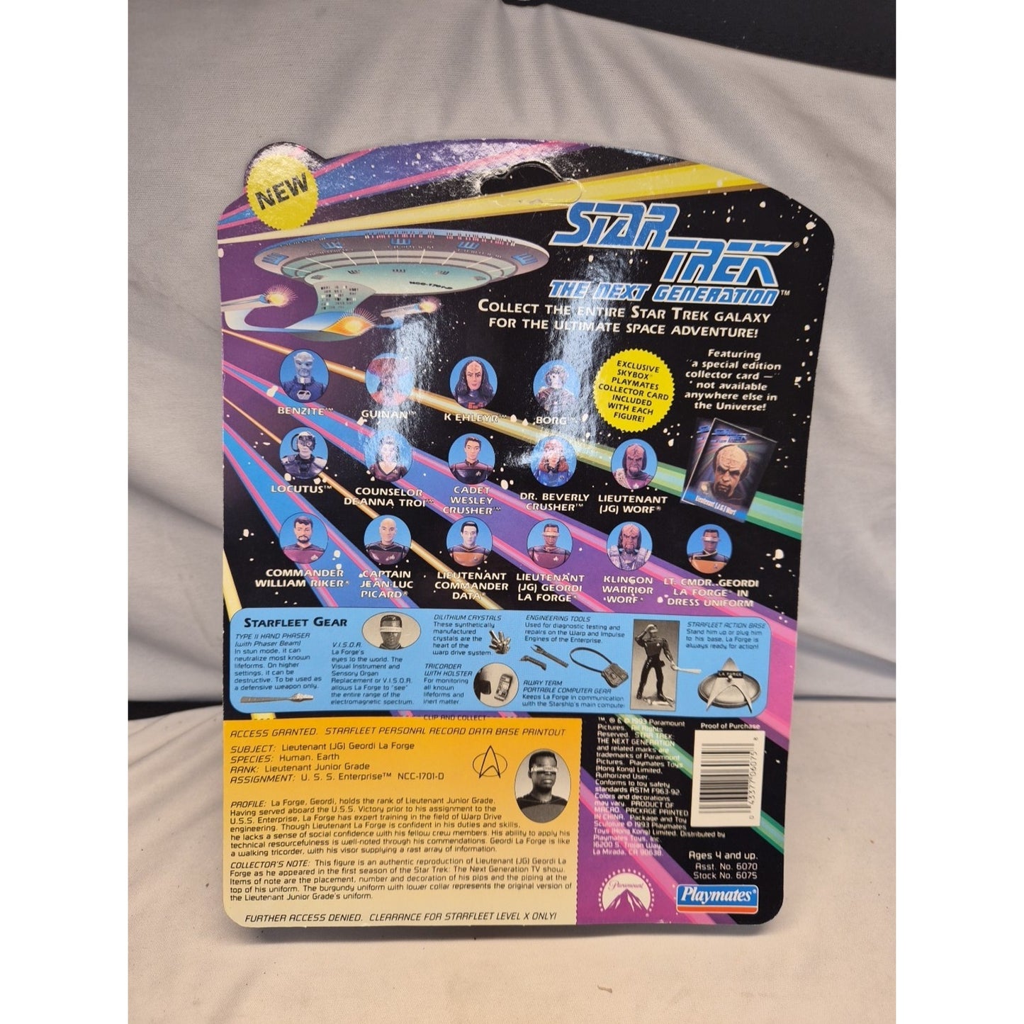 New Playmates Star Trek The Next Generation Lt. Geordi La Forge Action Figure