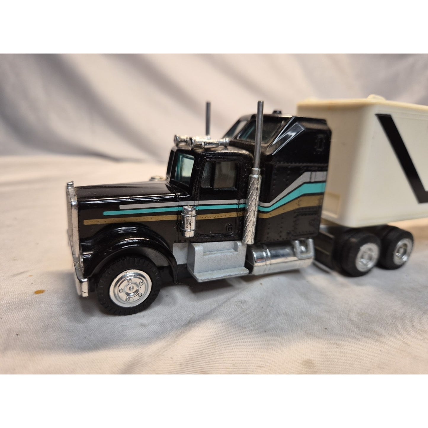 Black Semi Truck Vintage Diecast Interstate System Trailer