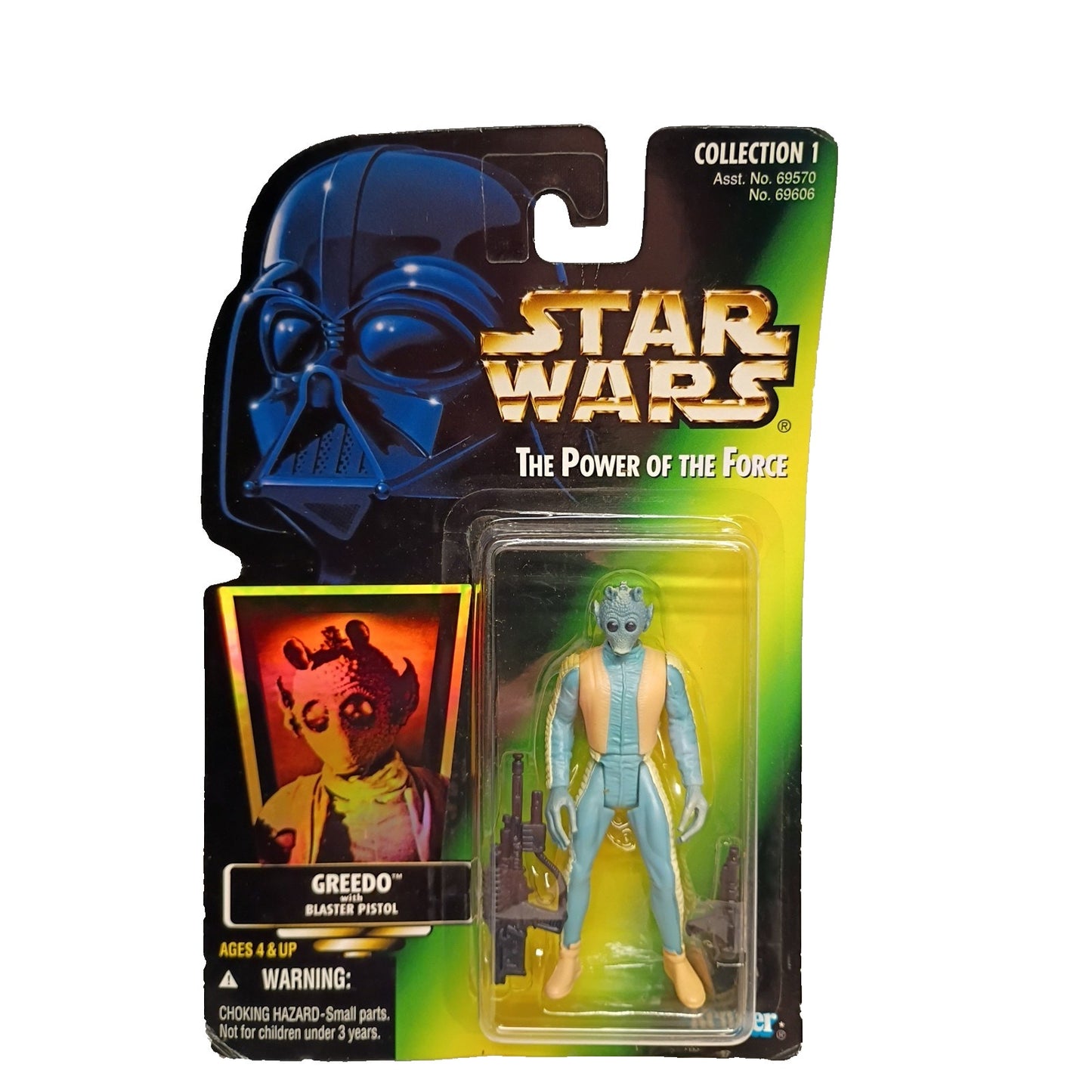 1996 Star Wars POTF Green Card Greedo Figure