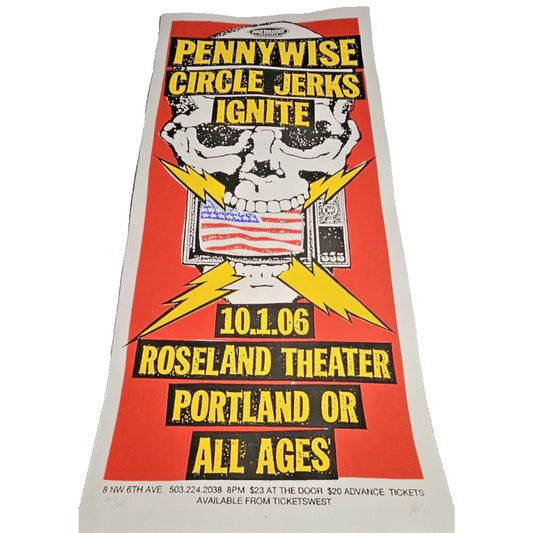 PENNYWISE 2014 PORTLAND CONCERT TOUR POSTER - Punk Rock, Skate Punk Music