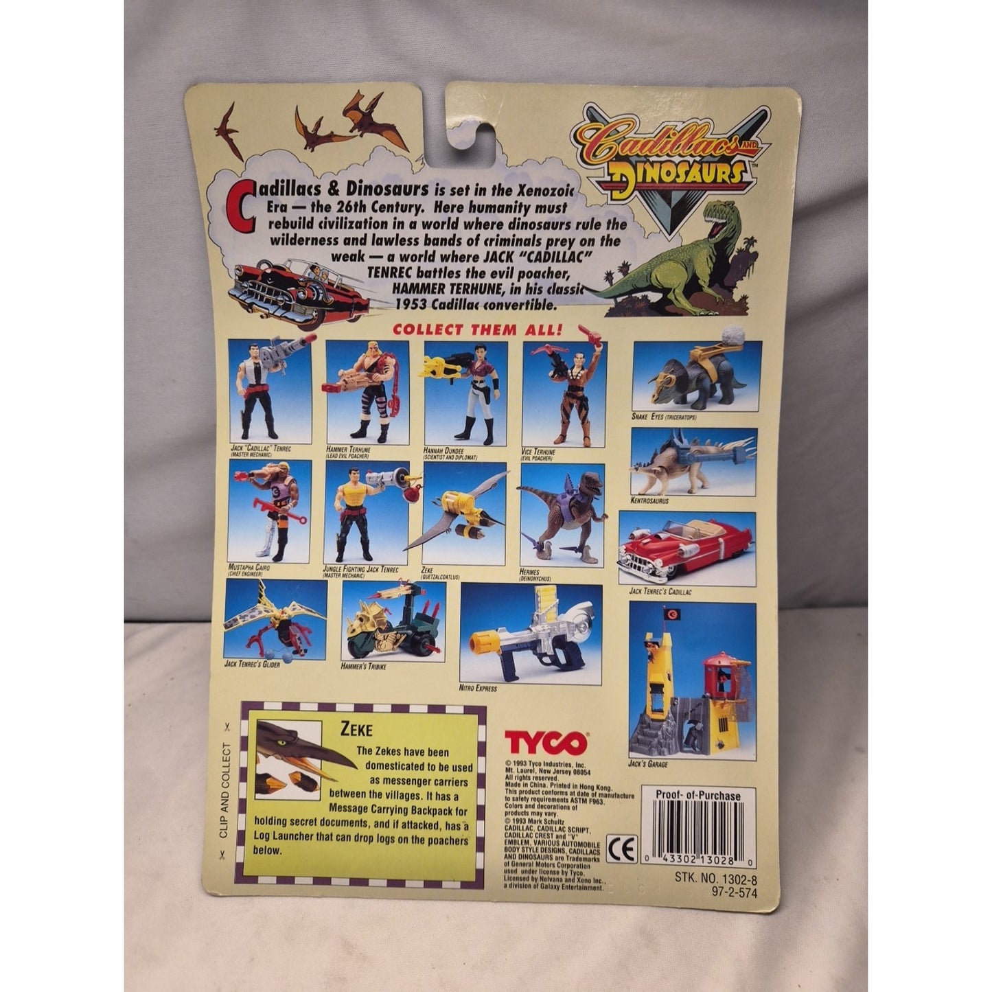1993 Tyco Cadillacs & Dinosaurs Zeke Quetzalcoatlus Action Figure & Accessories