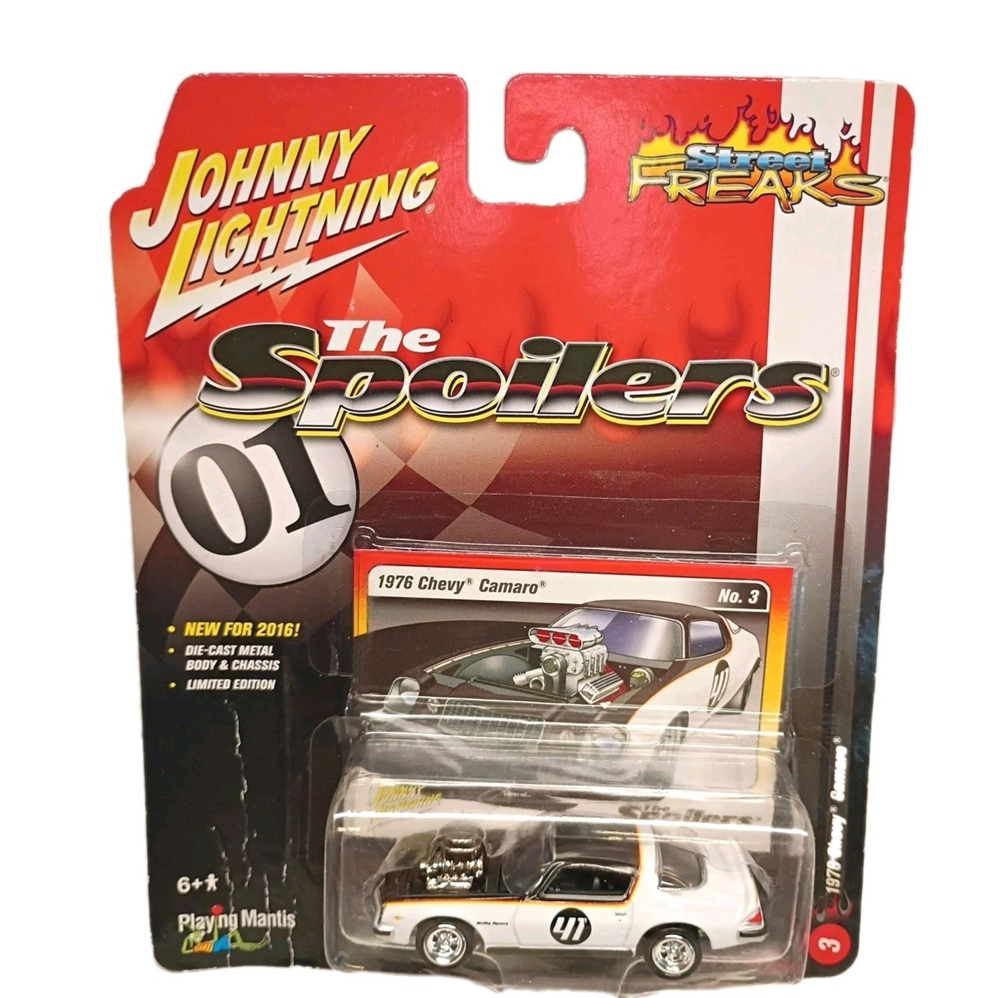 Johnny Lightning 1:64 Street Freaks The Spoilers White #41 1976 Chevy Camaro