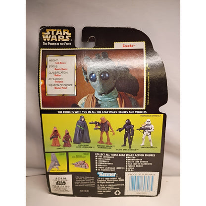 1996 Star Wars POTF Green Card Greedo Figure