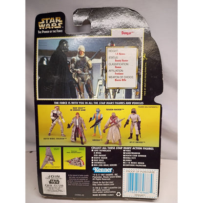 Star Wars Kenner Power Of The Force Dengar Bounty Hunter Green Card 3.75"