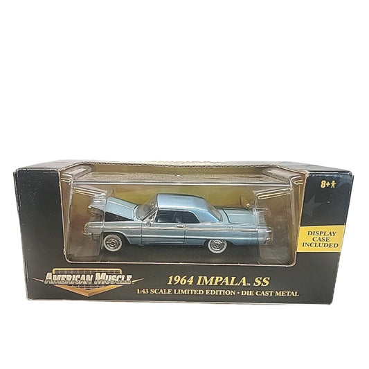 Ertl 1964 Chevy Impala SS Blue Diecast Car 1/43