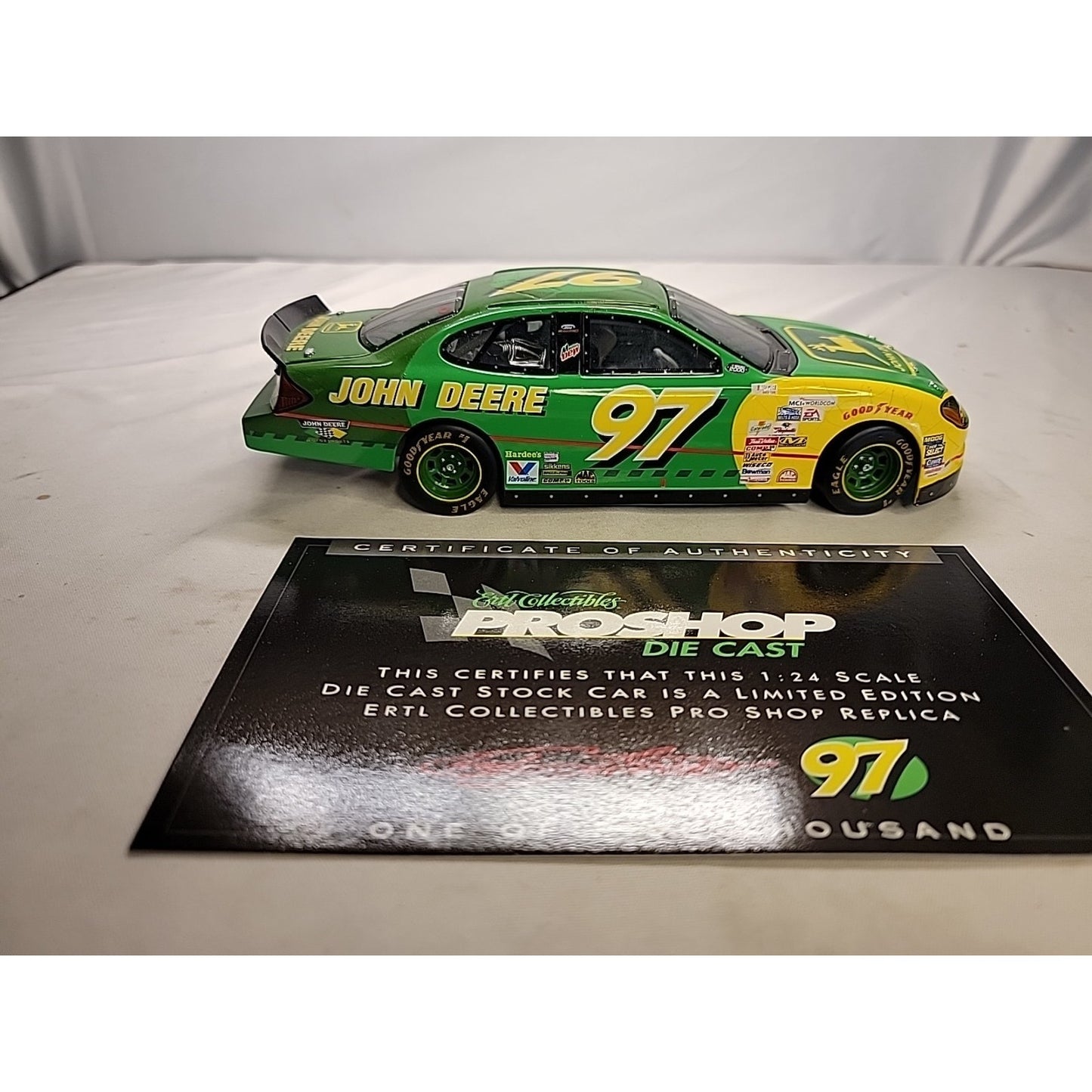2000 ERTL Pro Shop Die Cast Ford Taurus John Deere #97 1/24 Scale