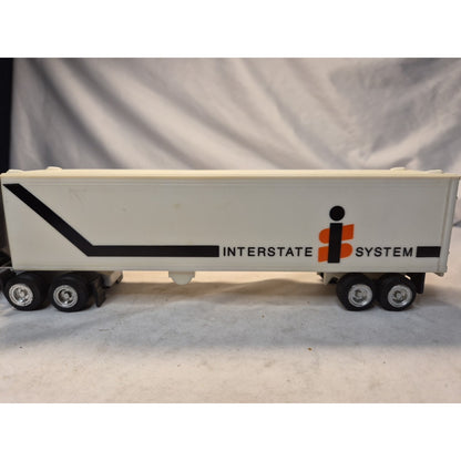 Black Semi Truck Vintage Diecast Interstate System Trailer