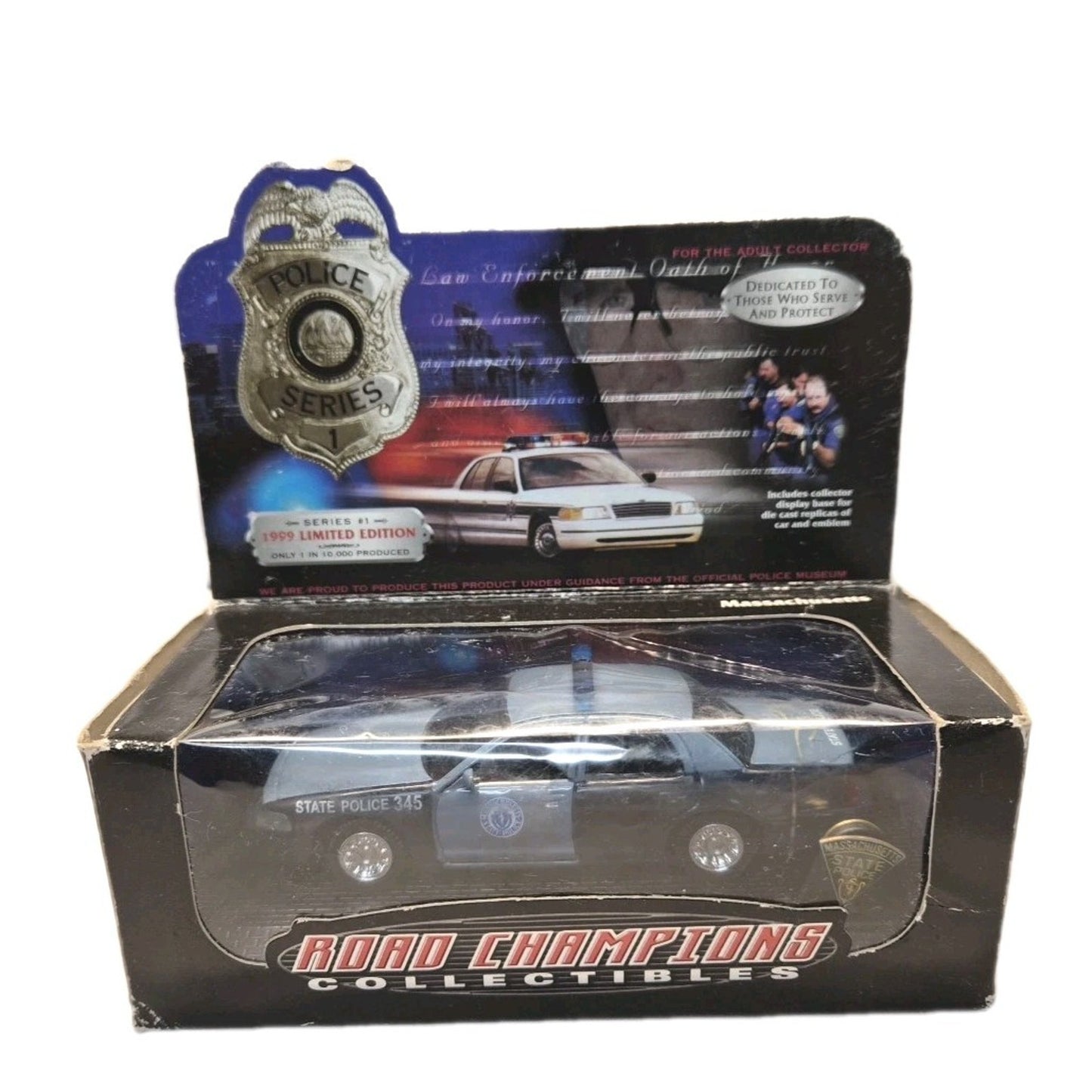1999 Road Champs Police Series 1 Massachusetts State Police Car 1:43
