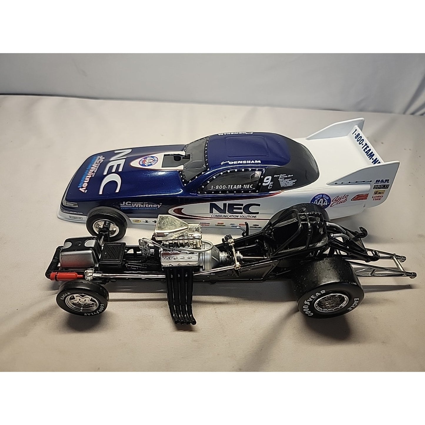 GARY DENSHAM AUTOGRAPHED ACTION RACING 1996 NEC FUNNY CAR 1:24