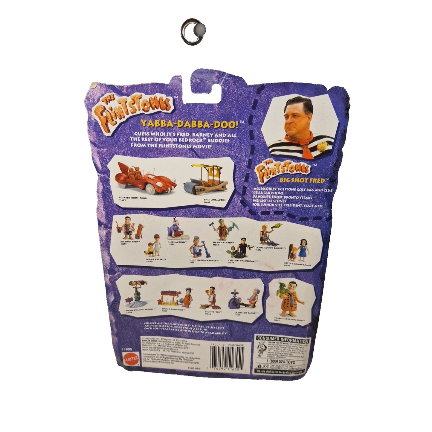 1993 Mattel Flintstones Movie Big Shot Fred John Goodman