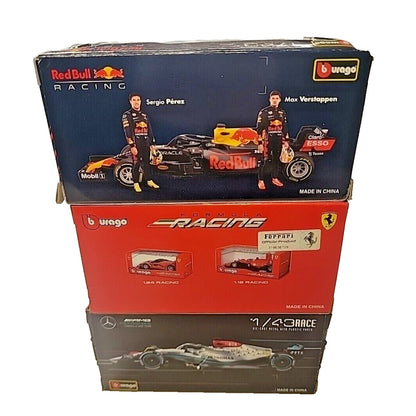 Lot Of 3 1:43 Burago F1 SF21 Ferrari , Red Bull RB16B, Mercedes AMG F1 Cars New