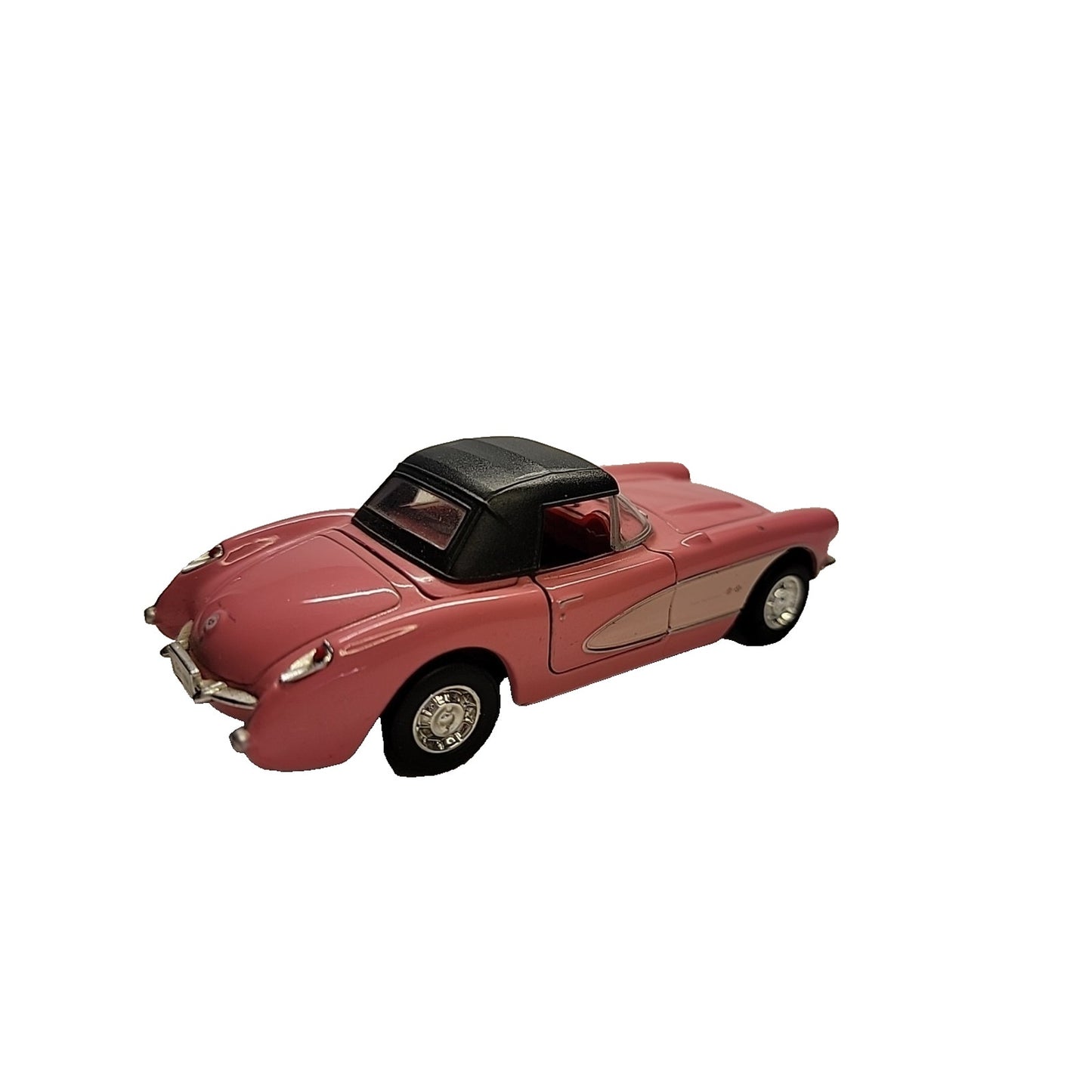 1957 Pink & White Corvette Die-Cast Toy Car Scale 1.32 By WELLY