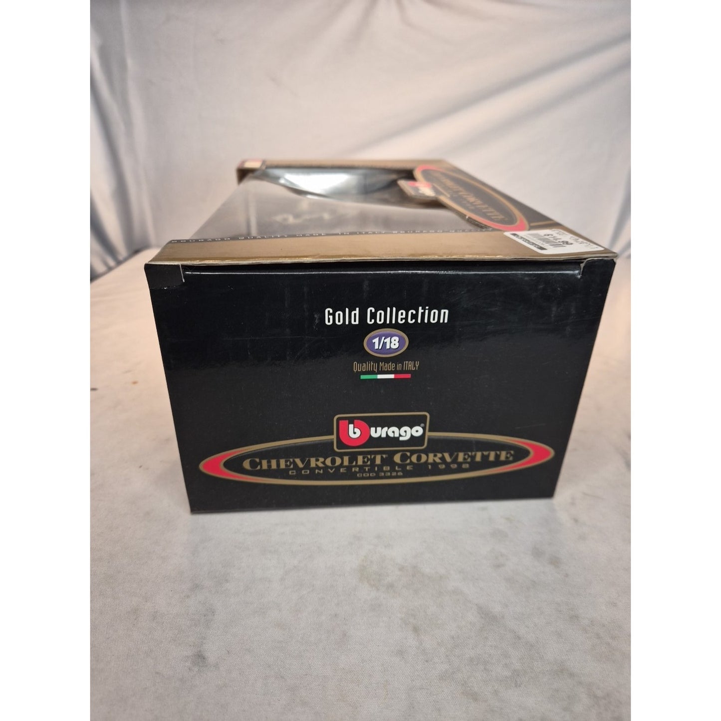 Burago 1998 Black Corvette Convertible Gold Edition 1:18 NEW IN BOX