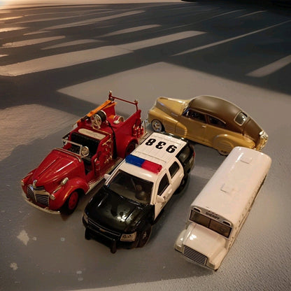 Tomahawk Diecast Starter 4 Pack Various Vehicles Police, Fire, Sheriff, Fleetlne