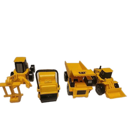 Lot of 4 Caterpillar Style Plastic Construction Vehicles Toys Truck 4" to 6"