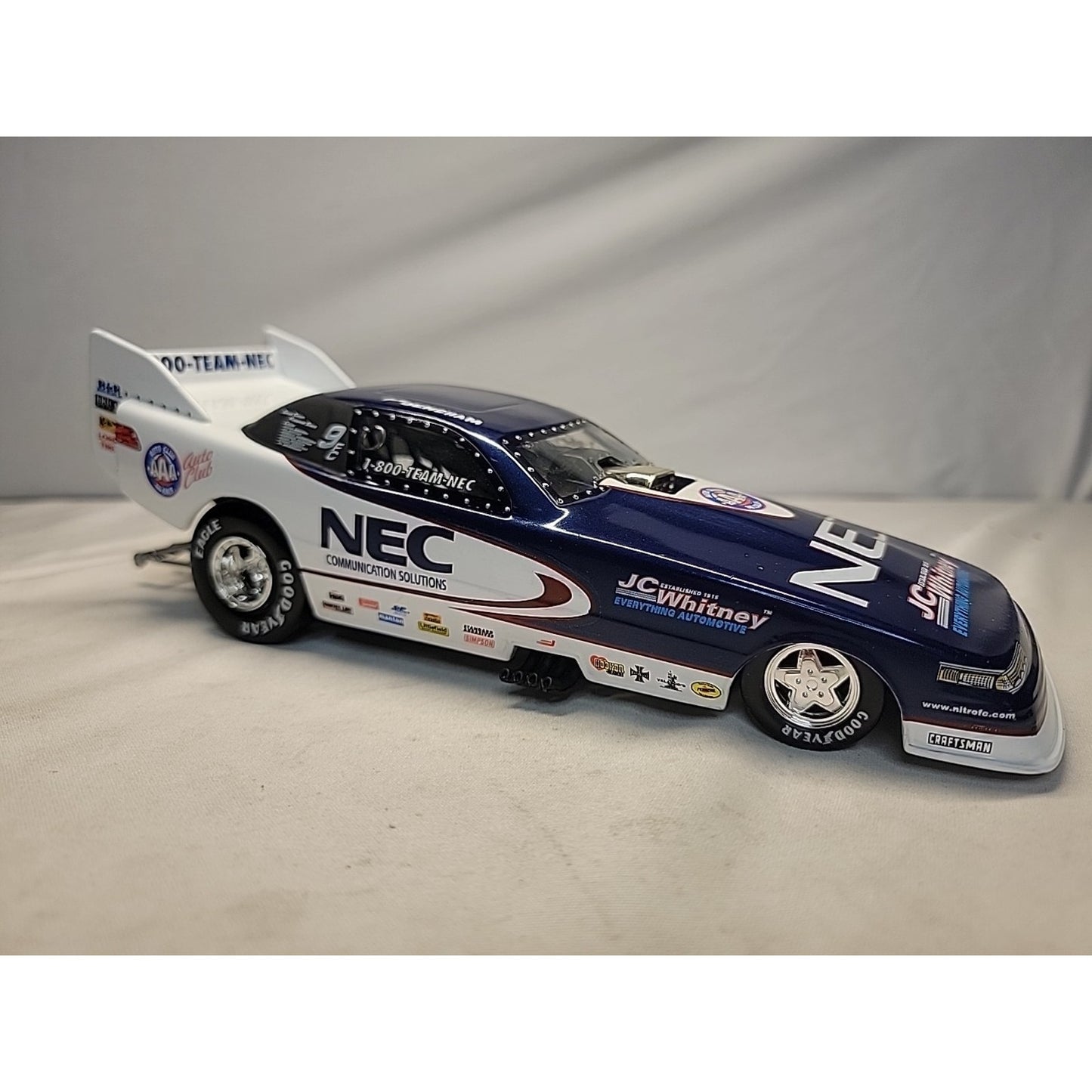 GARY DENSHAM AUTOGRAPHED ACTION RACING 1996 NEC FUNNY CAR 1:24