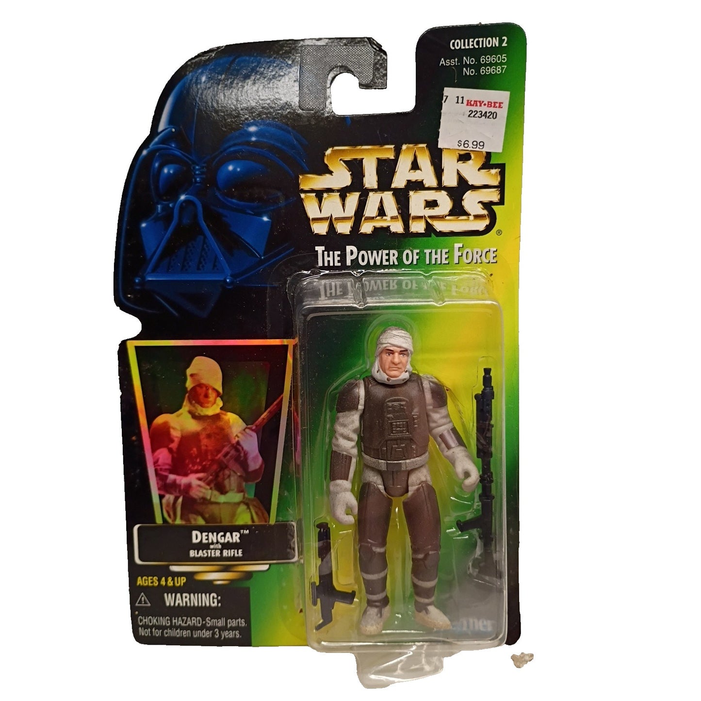 Star Wars Kenner Power Of The Force Dengar Bounty Hunter Green Card 3.75"